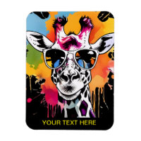 Cute colourful Giraffa with sunglasses splash