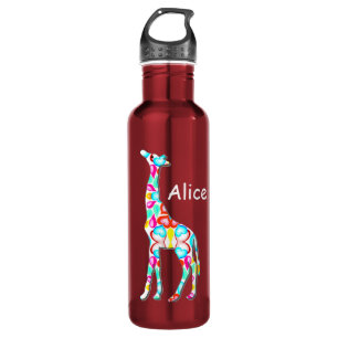 Cute Colourful Giraffe - add your name 710 Ml Water Bottle