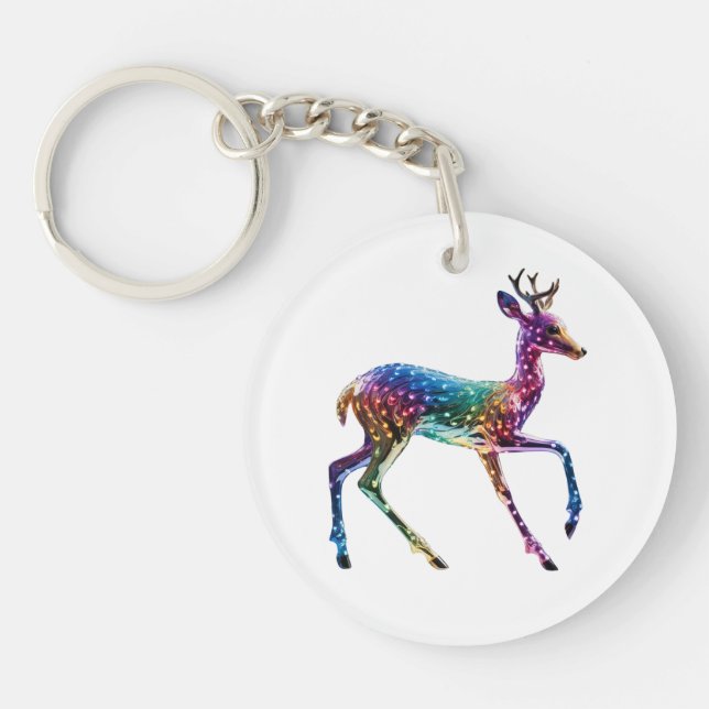 Cute Colourful Giraffe Keychain (Front)