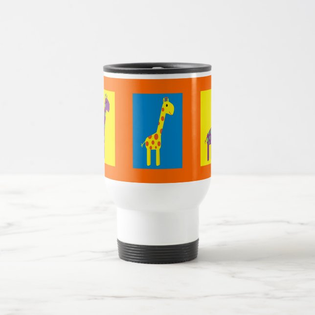 Cute & Colourful Giraffes Customizable Travel Mug (Center)