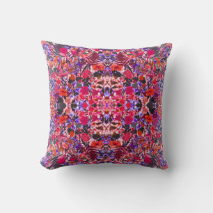 Cute colourful girley vintage flowers mixed throw pillow