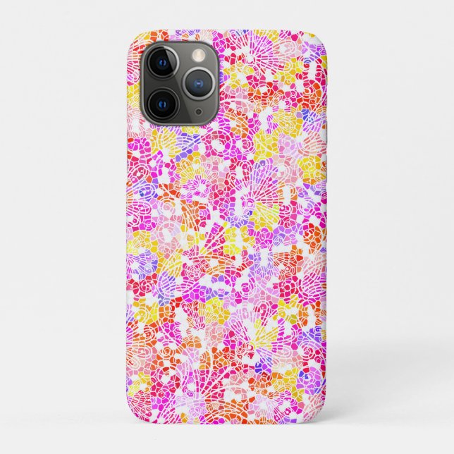 Cute colourful girly abstract flowers pattern Case-Mate iPhone case (Back)
