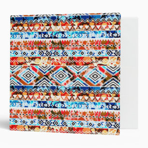 Cute colourful girly aztec patterns binder