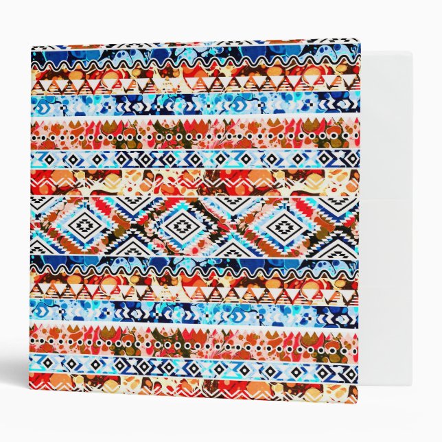 Cute colourful girly aztec patterns binder (Front/Inside)