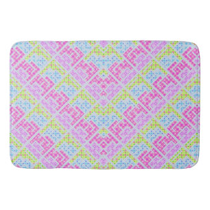 Cute colourful girly geometric graffiti patterns bath mat