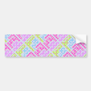 Cute colourful girly geometric graffiti patterns l bumper sticker