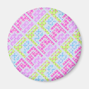 Cute colourful girly geometric graffiti patterns l magnet