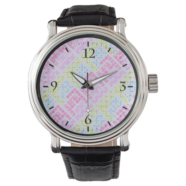 Cute colourful girly geometric graffiti patterns l watch (Front)
