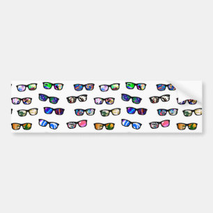 Cute colourful glasses patterns bumper sticker