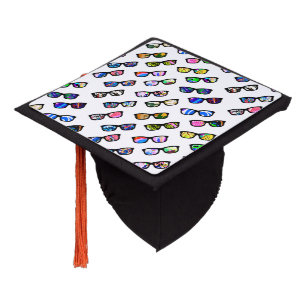 Cute colourful glasses patterns graduation cap topper