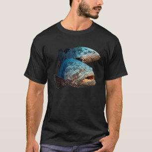 Cute Colourful Goliath Grouper Fish Swimming for F T-Shirt