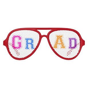 Cute Colourful GrAd Text Design Aviator Sunglasses