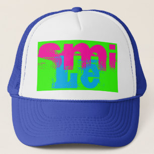 cute colourful grunge SMILE lettering   Trucker Hat