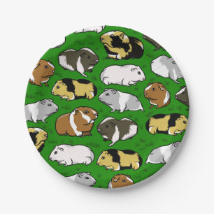 Cute colourful guinea pigs paper plate
