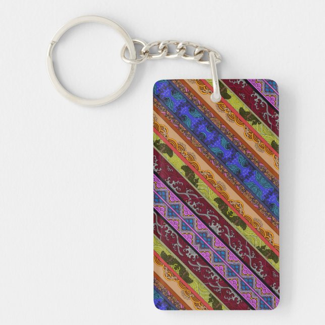 Cute colourful hand drawing  mug keychain (Front)