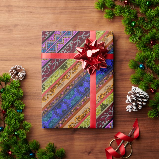 Cute colourful hand drawing  mug wrapping paper (Holiday Gift)