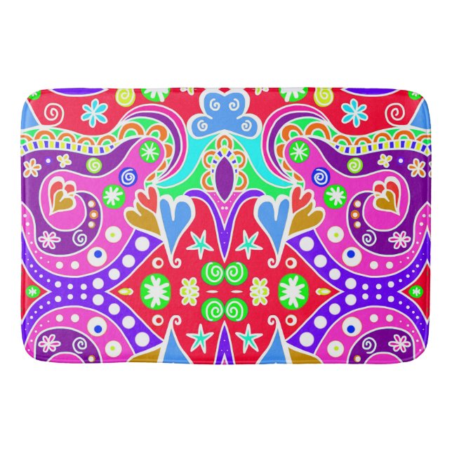Cute colourful hand drawn pattern envelope Case-Ma Bath Mat (Front)