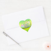 Cute Colourful Happy Easter Egg, Chick and Snowdro Heart Sticker (Envelope)