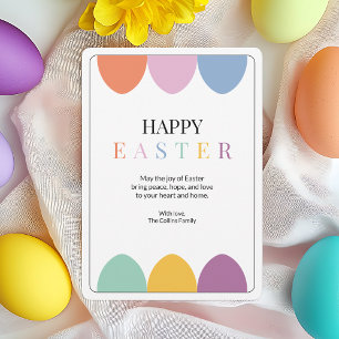Cute Colourful Happy Easter Eggs Modern Kids Simpl Holiday Card