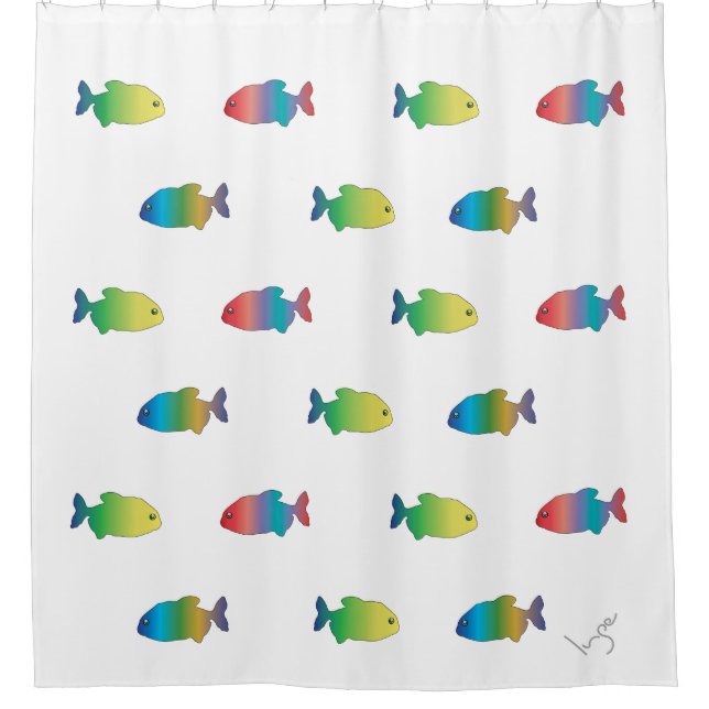 Cute Colourful Happy Fish Pattern (Front)
