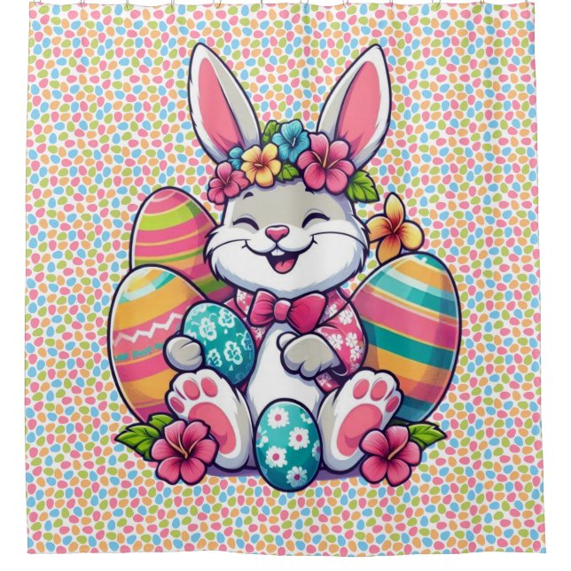Cute,  & colourful Hawaiian/tropical Easter bunny (Front)