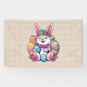 Cute,  & colourful Hawaiian/tropical Easter bunny Banner
