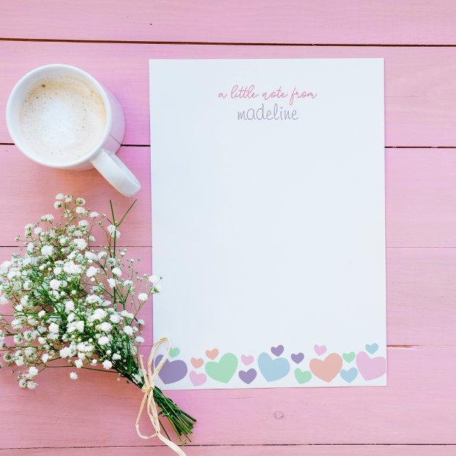 Cute Colourful Heart Girly Script Vertical Card (Creator Uploaded)