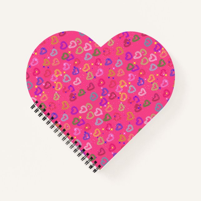 Cute Colourful Heart  Notebook (Front)