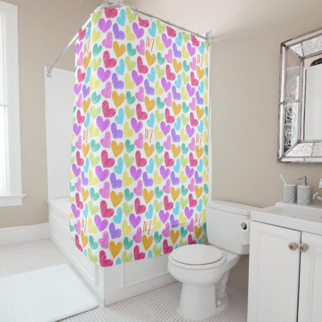 Cute Colourful Heart Pastel Valentine Love Monogra (In Situ)