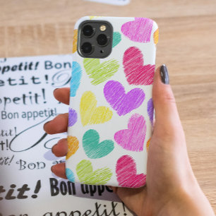 Cute Colourful Heart Pastel Valentine Love Pattern iPhone 16 Pro Case