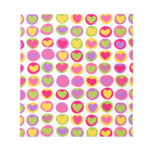 Cute Colourful Heart Pastel Valentine Love Pattern Notepad