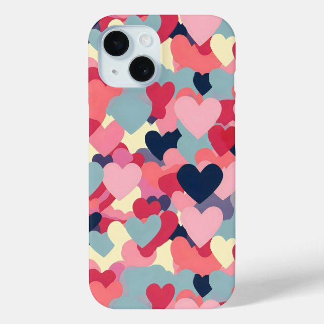Cute Colourful Heart Pattern Case-Mate iPhone Case (Back)