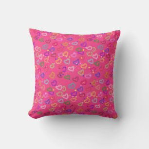 Cute Colourful Heart Throw Pillow
