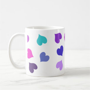 Cute colourful hearts coffee mug