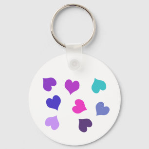 Cute colourful hearts keychain