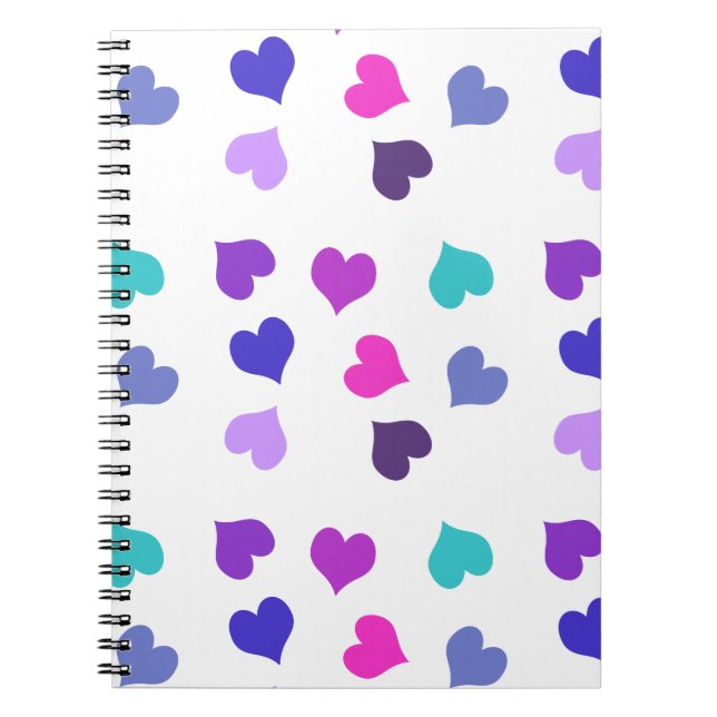 Cute colourful hearts notebook (Front)