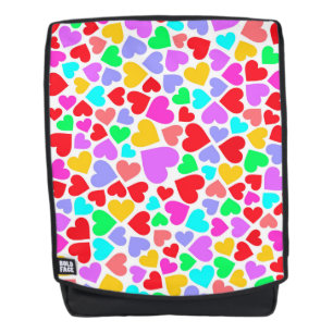 Cute colourful hearts patterns backpack