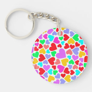 Cute colourful hearts patterns keychain