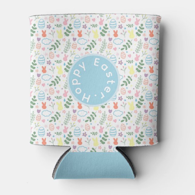 Cute Colourful Hoppy Easter Medium Can Cooler (Front)