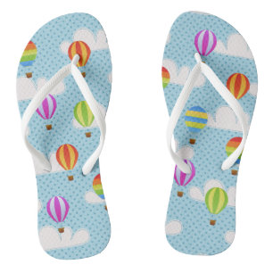 Cute Colourful Hot Air Balloons Pattern Flip Flops