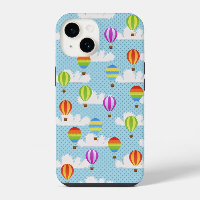 Cute Colourful Hot Air Balloons Pattern iPhone Case (Back)