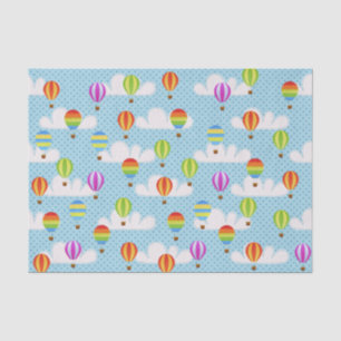 Cute Colourful Hot Air Balloons Pattern Tissue Paper