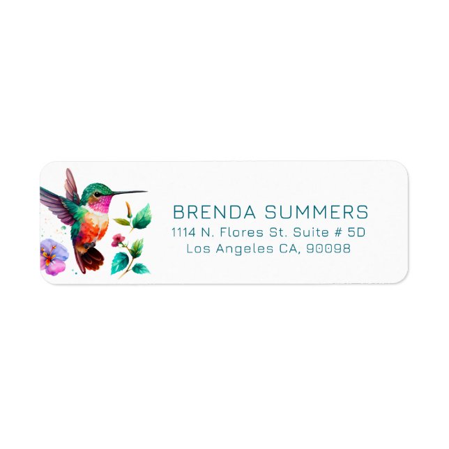 Cute Colourful Hummingbird Illustration (Front)