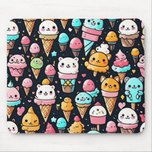 Cute colourful ice cream cones mouse pad