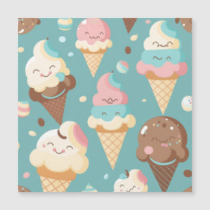 Cute colourful ice cream magnetic invitation