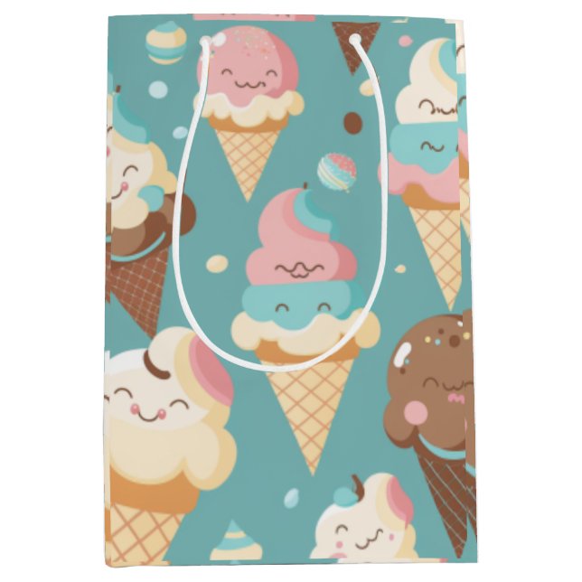 Cute colourful ice cream  medium gift bag (Front)