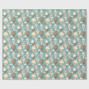 Cute colourful ice cream wrapping paper