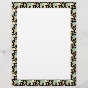 Cute colourful indian elephants pattern
