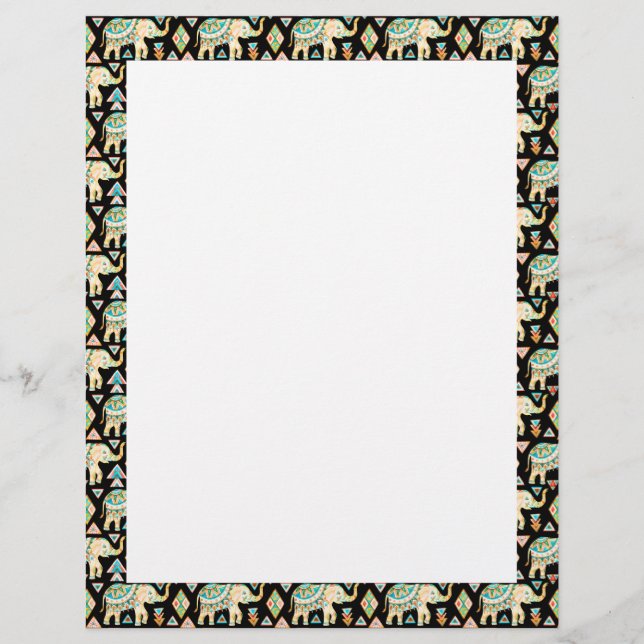 Cute colourful indian elephants pattern (Front)