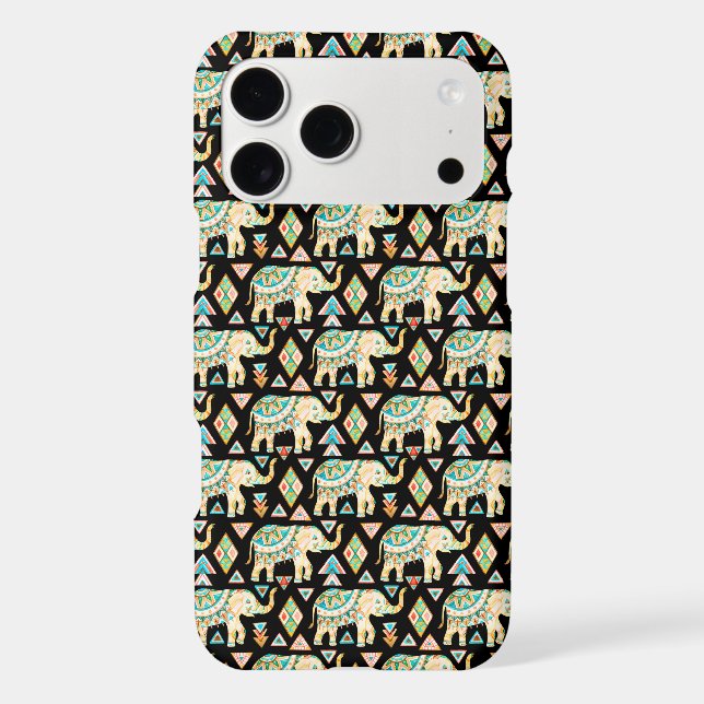 Cute colourful indian elephants pattern (Back)